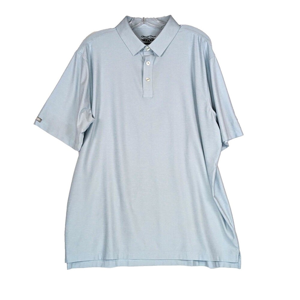Straight Down Polo Shirt Mens XL Blue Golf Performance Stretch Embroidered
